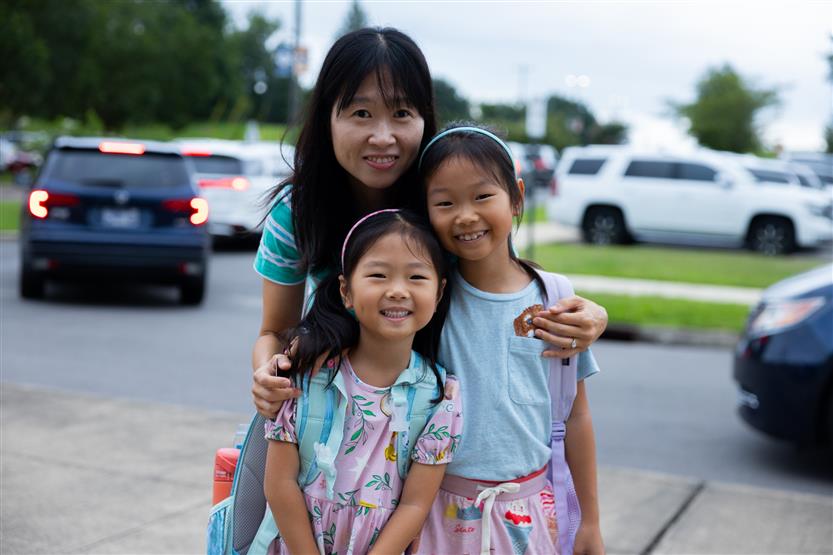 Kindergarten students start their school year
